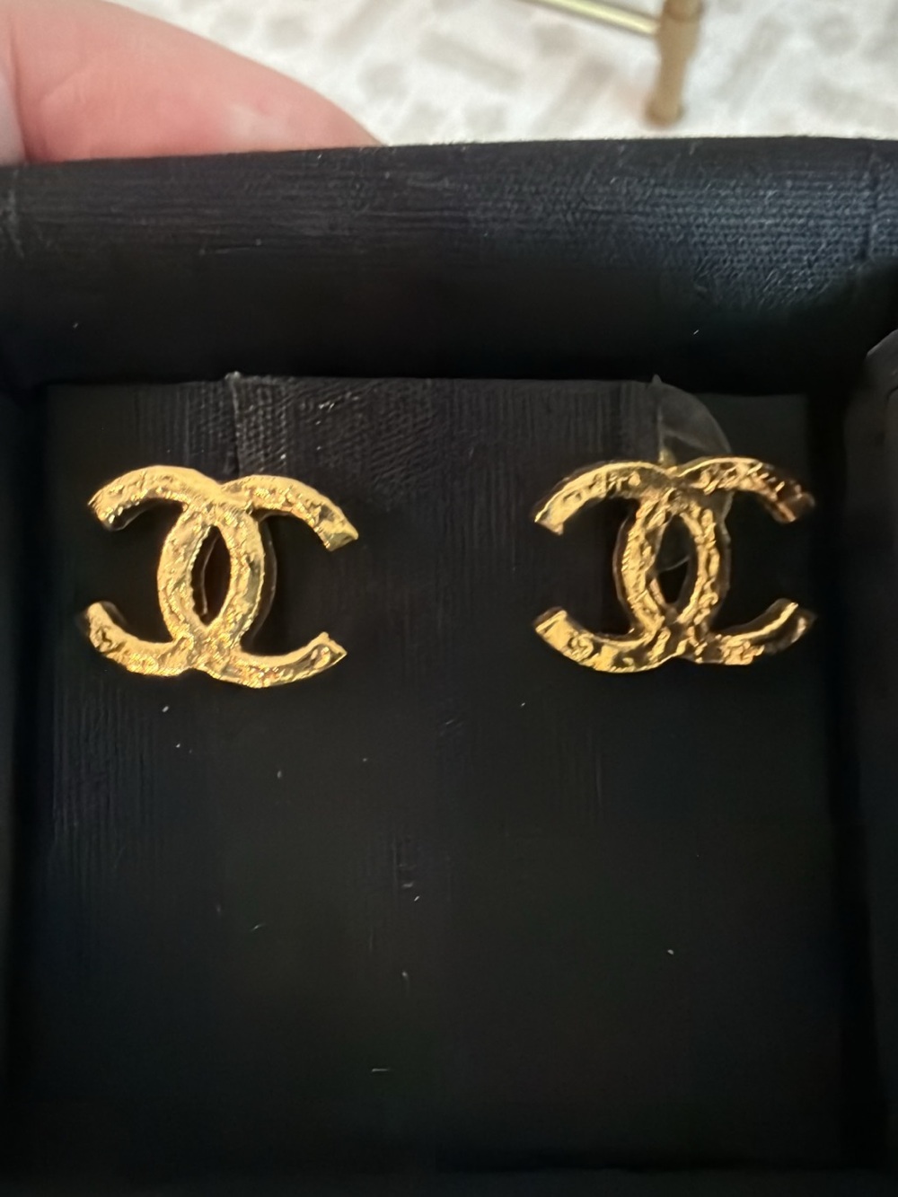 Chanel Gold Double-C Logo Stud Earrings - brand new